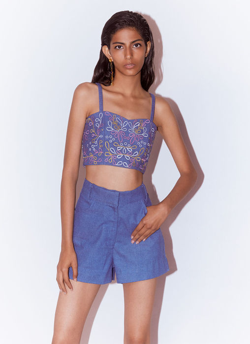 Picture of Nero Nero Crop Top And Shorts