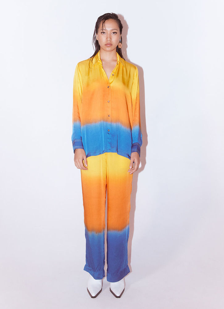 Picture of Ocean Leheriya Shirt And  Trousers Co-Ord