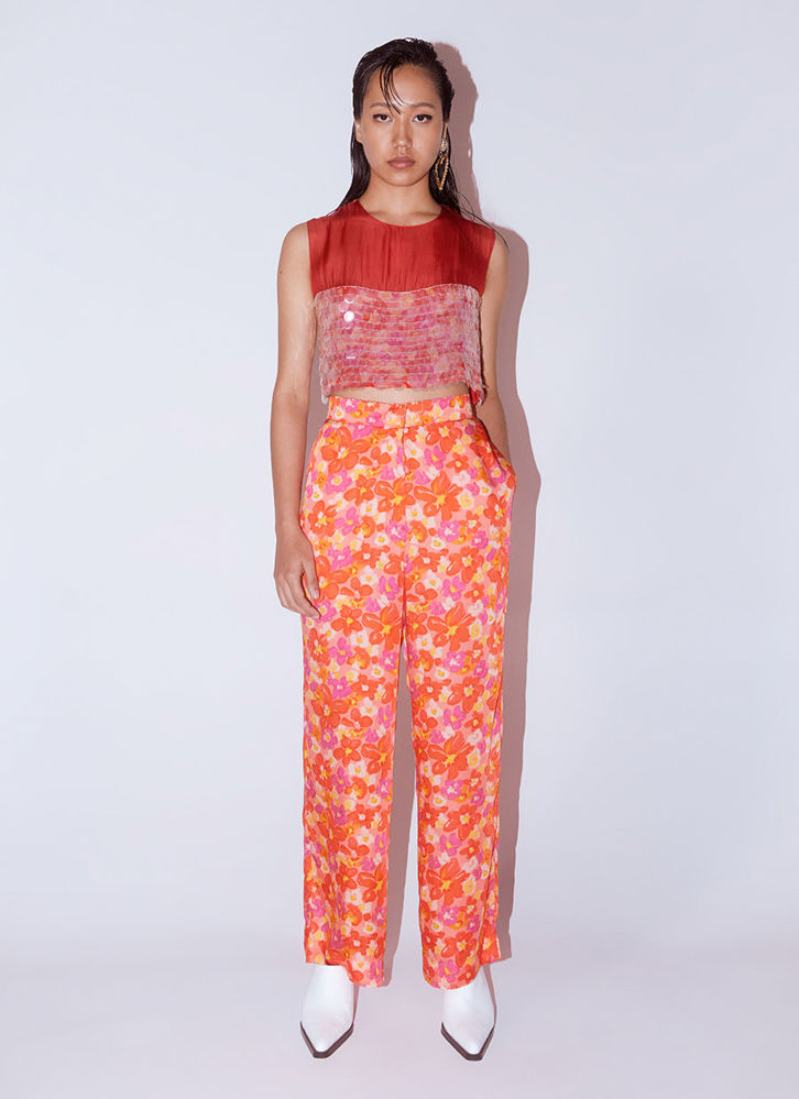 Picture of Poppy Crop Top And Trousers Co-Ord