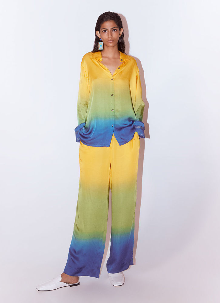 Picture of Tropical Leheriya Shirt And Trousers Co-Ord