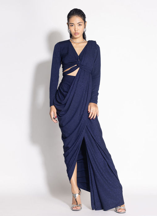 Star Sari with Tie Up Top