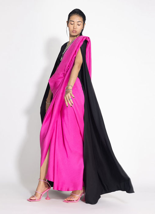 Masai Godet Sari with Neha Cape