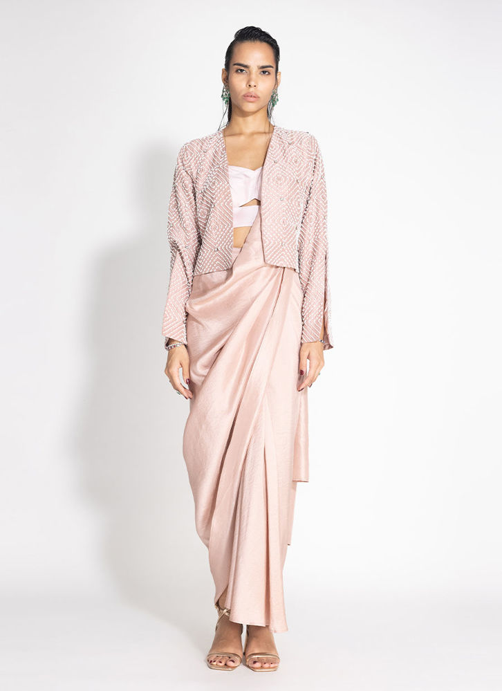 Picture of Masai Godet Sari with Ruffle Blouse and Regent Jacket