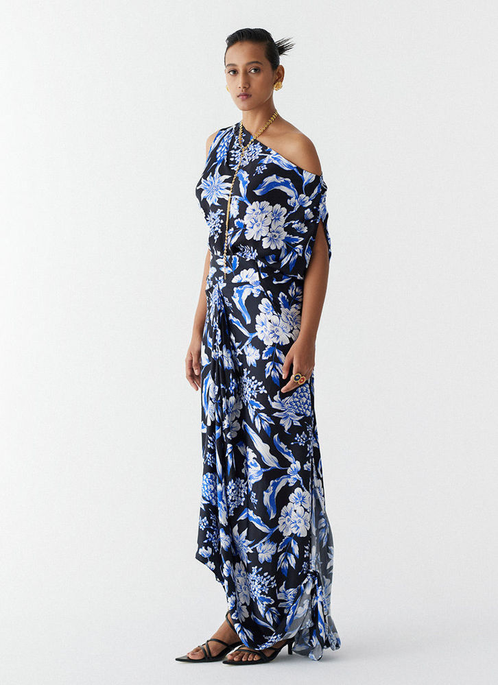 Picture of BLACK PINEAPPLE DRAPED TOP and KNOT SKIRT