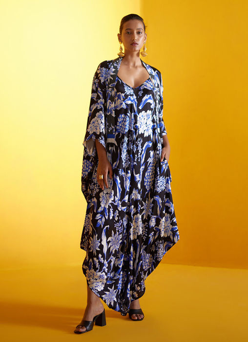 BLACK PINEAPPLE JUMPSUIT and CAPE