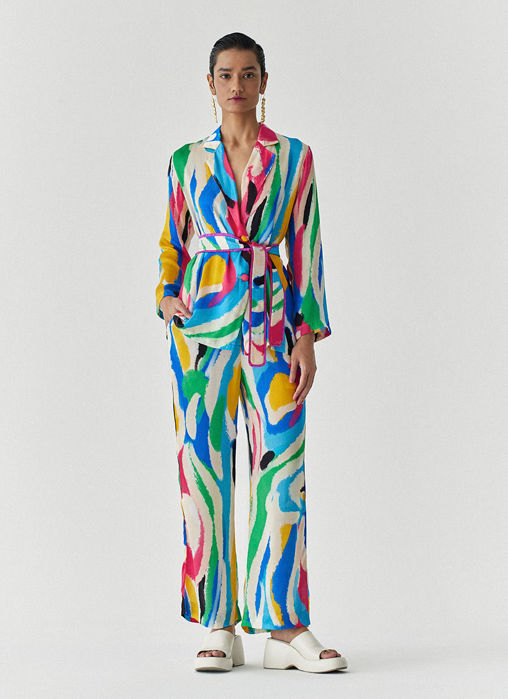 Picture of BRUSH STROKE BLAZER SHIRT and TROUSER CO-ORD