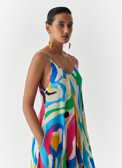 BRUSH STROKE STRAPPY JUMPSUIT