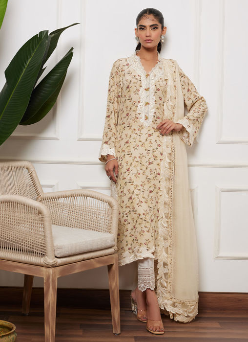 Picture of Dendera Ivory Shirt And Dupatta