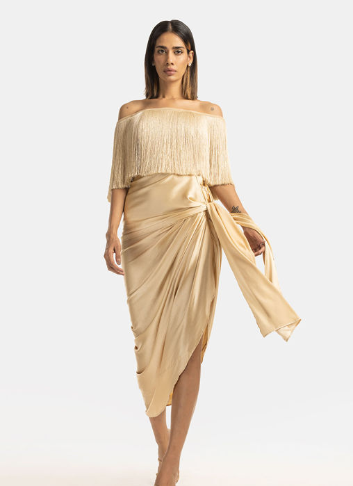 Off Shoulder Fringe Top