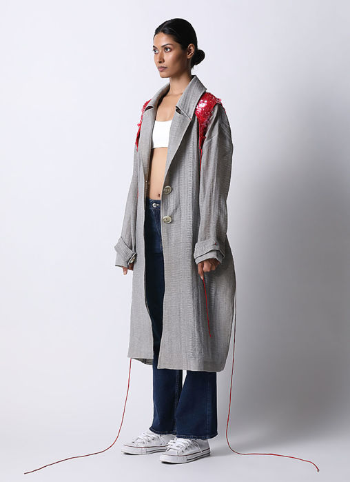 Wave Coat with Riri Overlay