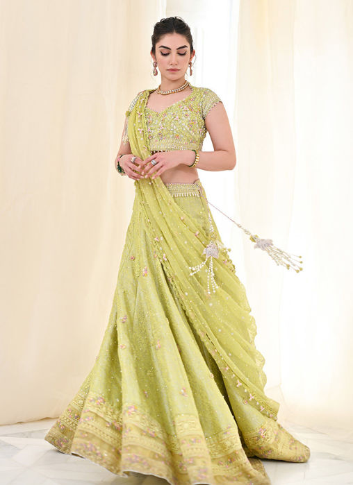 Picture of Kiki Kiwi Lengha Choli with Draped Dupatta