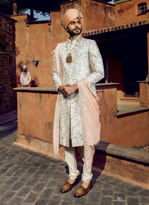 CREAM KURTA AND CHURIDAR