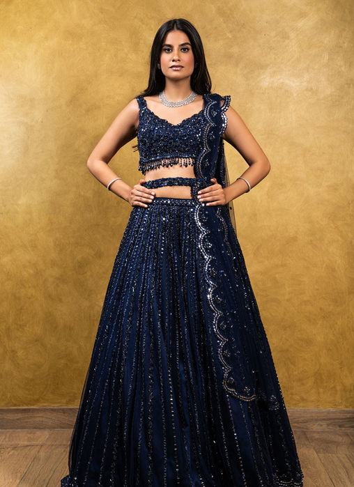 Picture of Navy blue Lehenga Choli