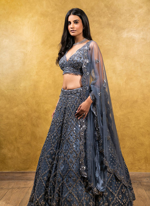 Charcoal Grey Lehenga