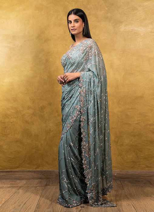Jade Green Saree