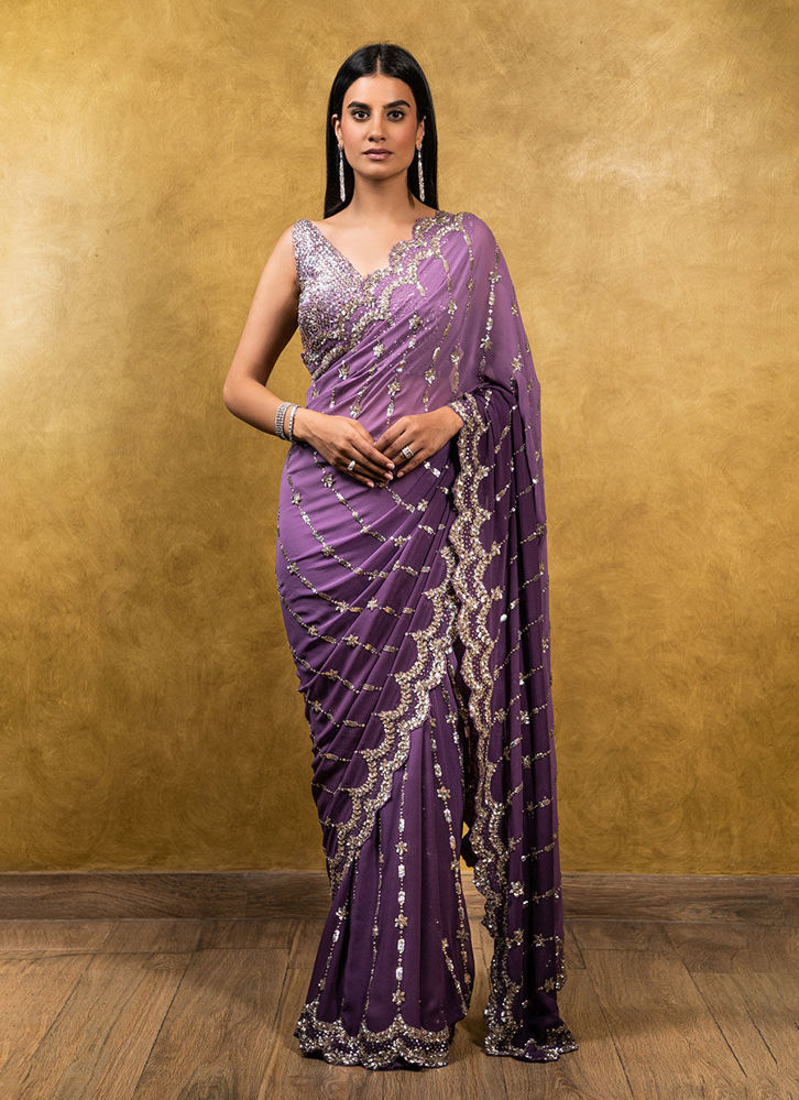 Picture of Mauve Georgette Saree