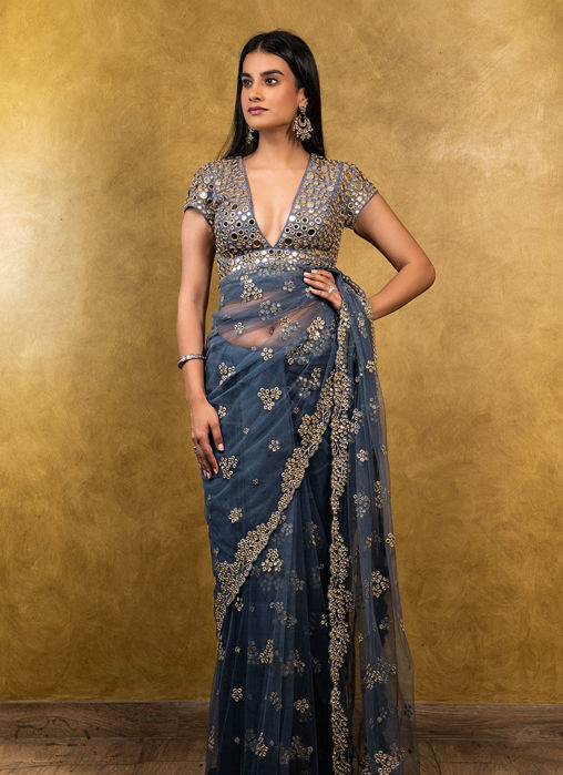 Picture of Stone Blue Saree