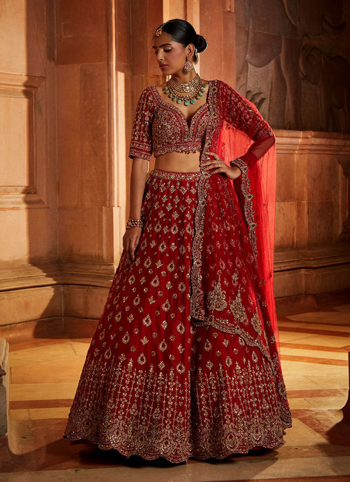 Nude Lehenga Choli with Worked Belt