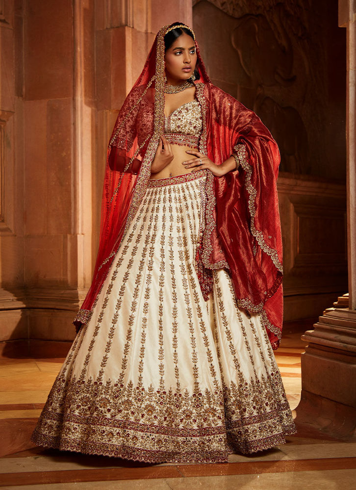 Picture of Ivory Bridal Lehenga Choli