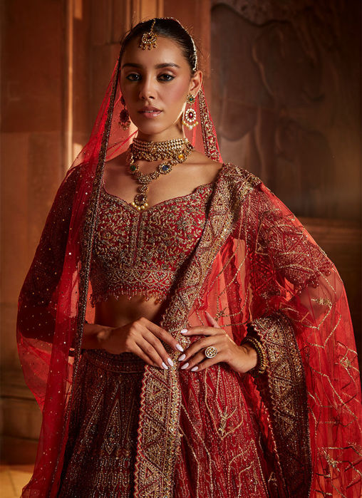 Deep Red Lehenga Choli