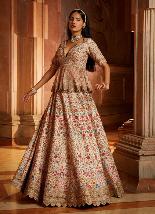 Blush Pink Lehenga with a Peplum