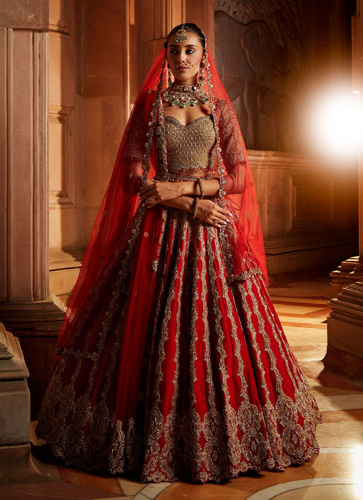 Picture of Deep Red Lehenga Choli