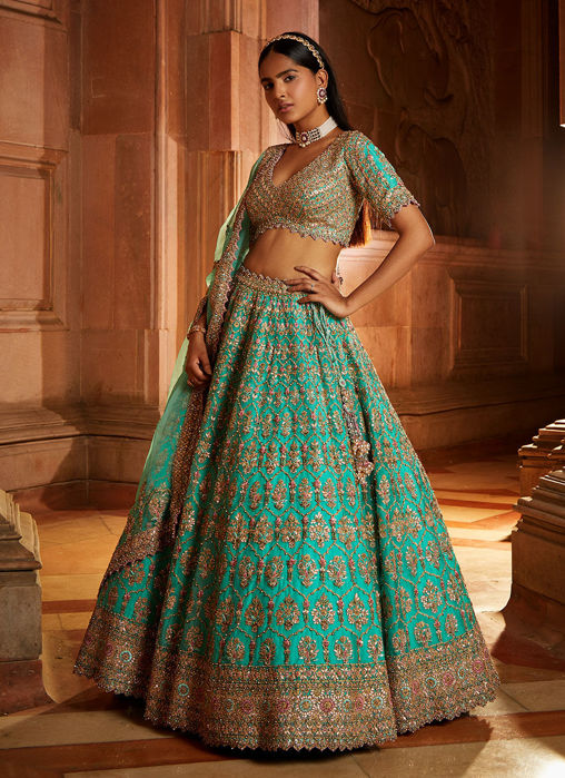 Teal Green Lehenga Choli