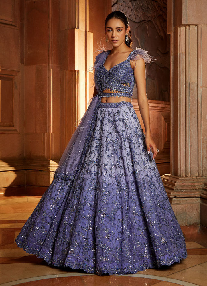 Picture of Ink Blue Ombré Lehenga Choli
