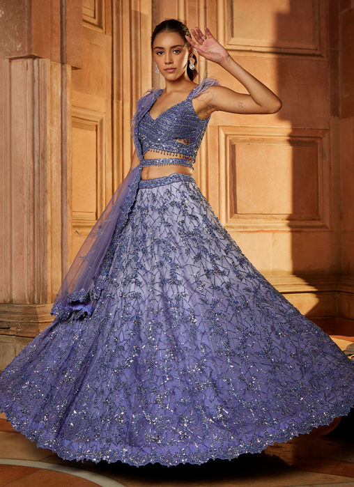 Ink Blue Ombré Lehenga Choli