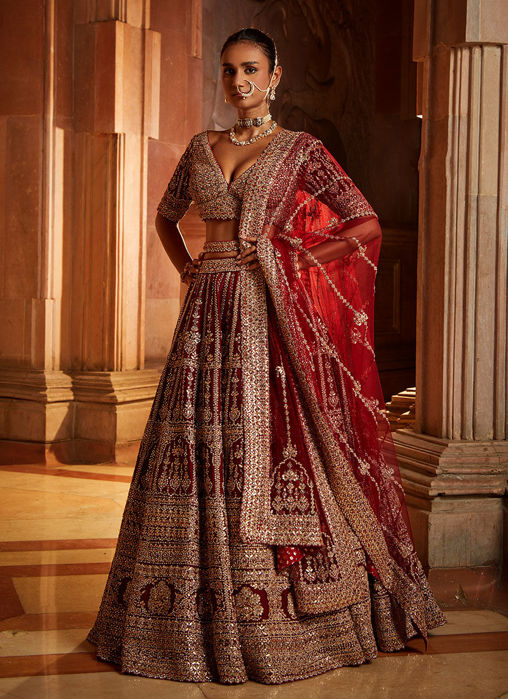 Picture of Maroon Lehenga Choli