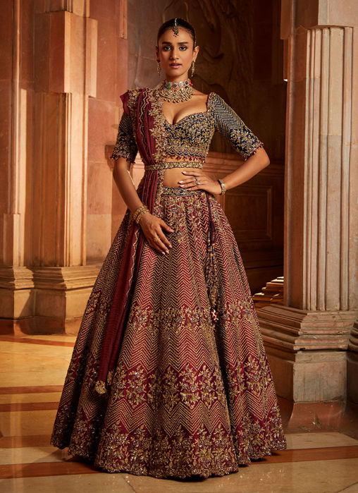 Wine lehenga choli