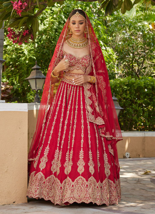 Cardinal Red Lehenga Choli