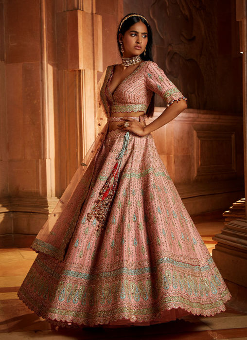 Peach Lehenga Choli