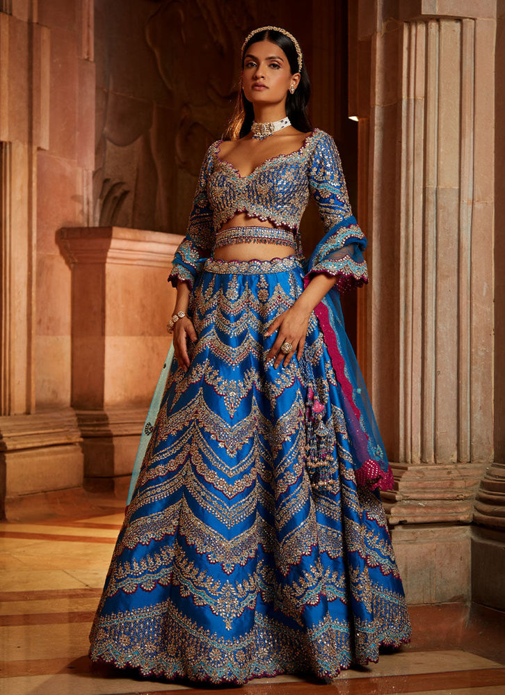Picture of Peacock Blue Lehenga Choli
