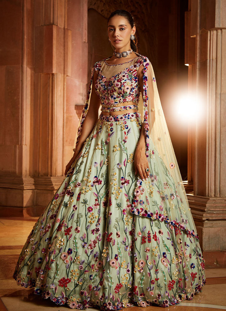 Picture of Mint Green Lehenga Choli