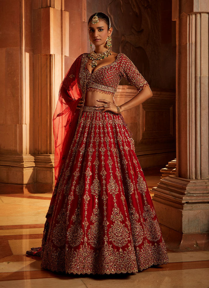 Picture of Deep Red Lehenga Choli