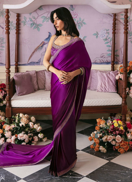 Picture of Aigul Aubergine Saree