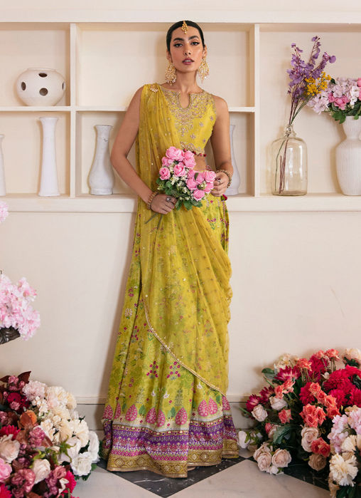 Picture of Elika Lime Lehnga Choli And Dupatta