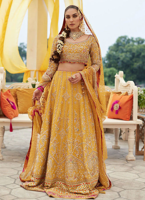 Marigold Bridal Lengha Choli