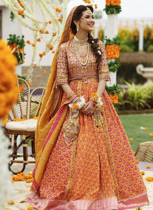 Riha Saffron Lehenga Choli