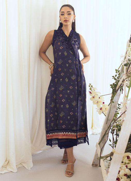 Picture of Feyre Navy Silk Shirt