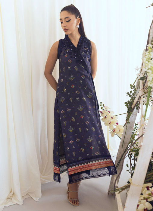 Feyre Navy Silk Shirt