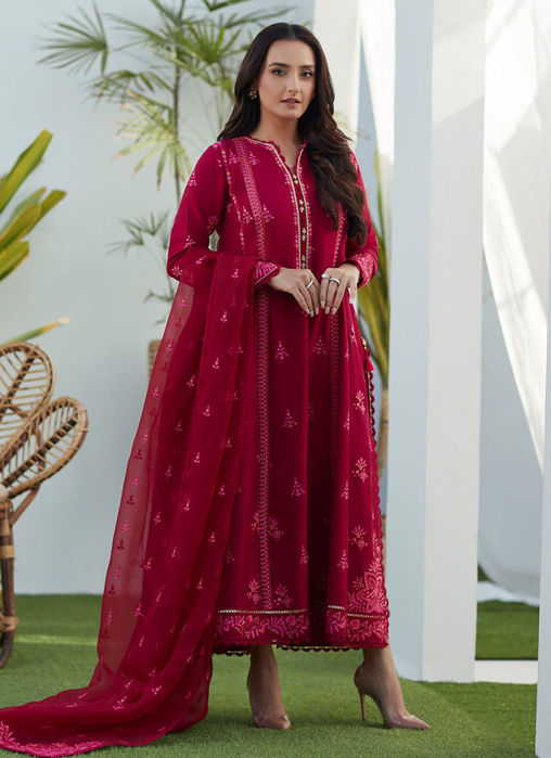 Picture of Dion Scarlett Paneled Shirt and Dupatta