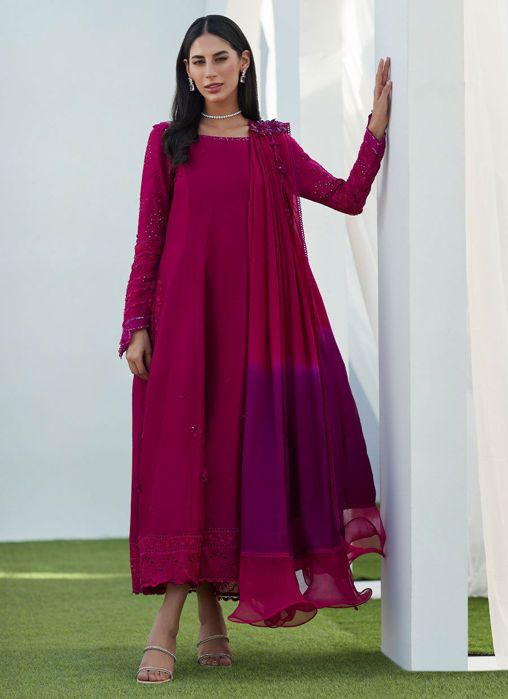 Picture of Viv Magenta Kalidaar with Draped Dupatta
