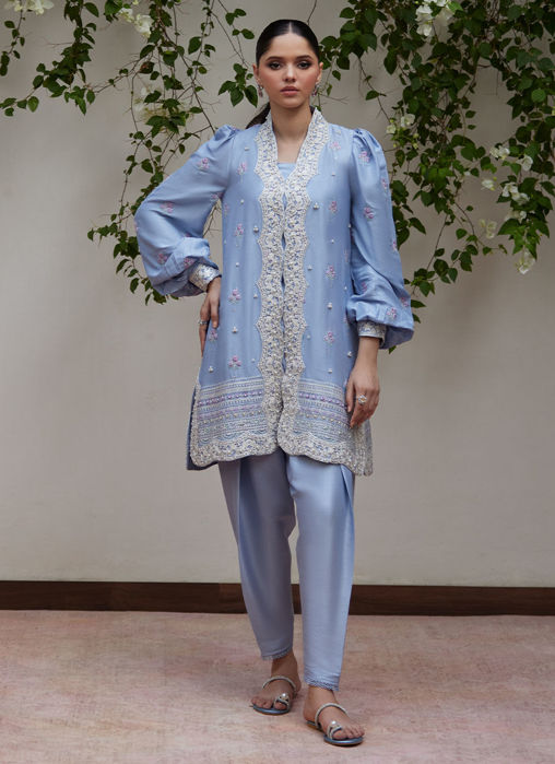 Picture of Marat Periwinkle Embroidered Jacket
