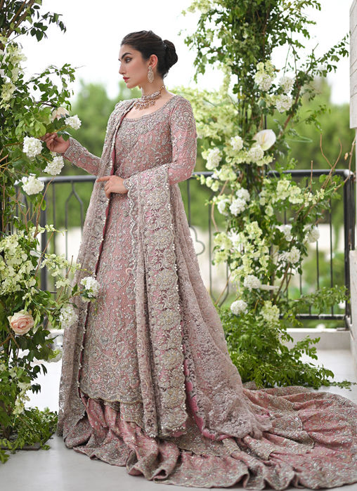Aanya rose pink french chantilly bridal