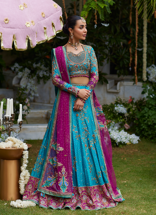 Picture of Nuresa Teal Lehenga Choli
