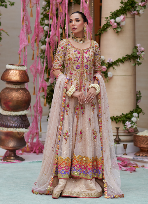 Picture of Meraki Beige Front Open Kalidaar