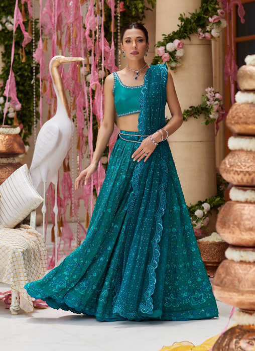 Picture of Miral Teal Lehenga Choli