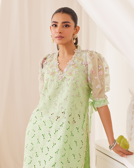 Nikol Mint Hand Embellished Shirt